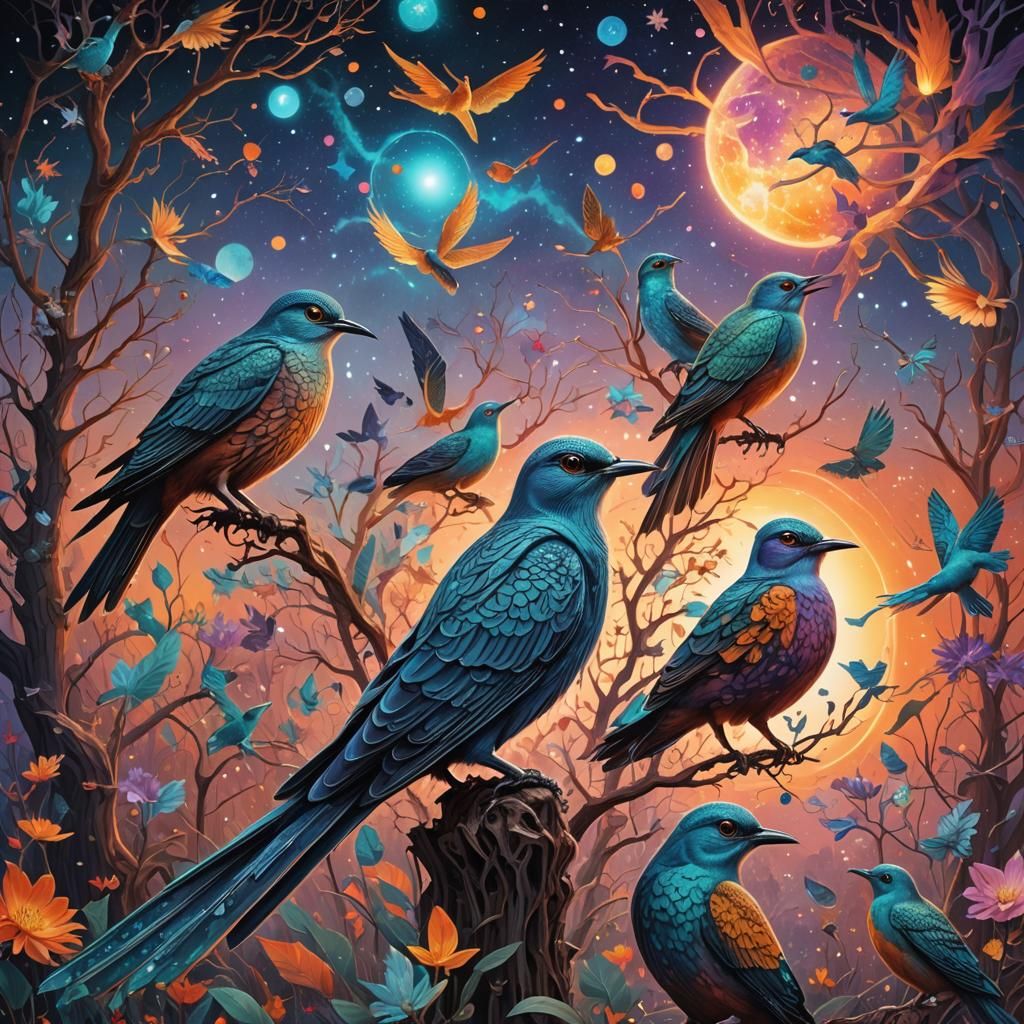 Cuckoos at Dawn: Holographic Astral Illustration