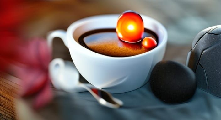 Hyperrealistic Still Life with Coffee and Dwarf