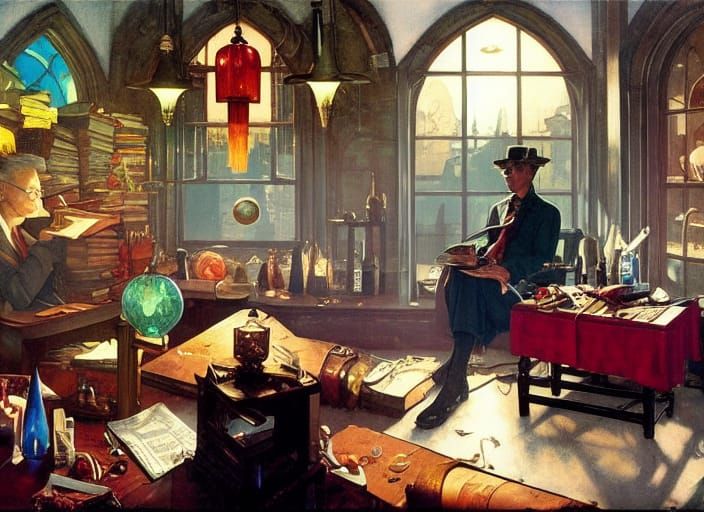 Magical 1920s Wizard Laboratory: Concept Art