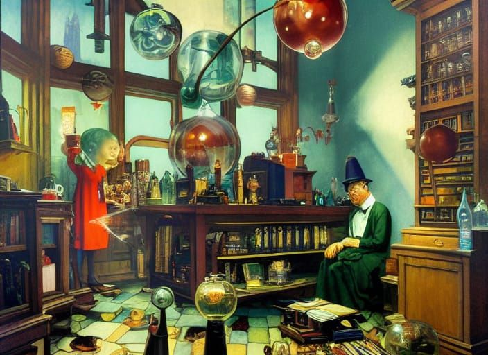 Wizard's Laboratory in American Scene Style