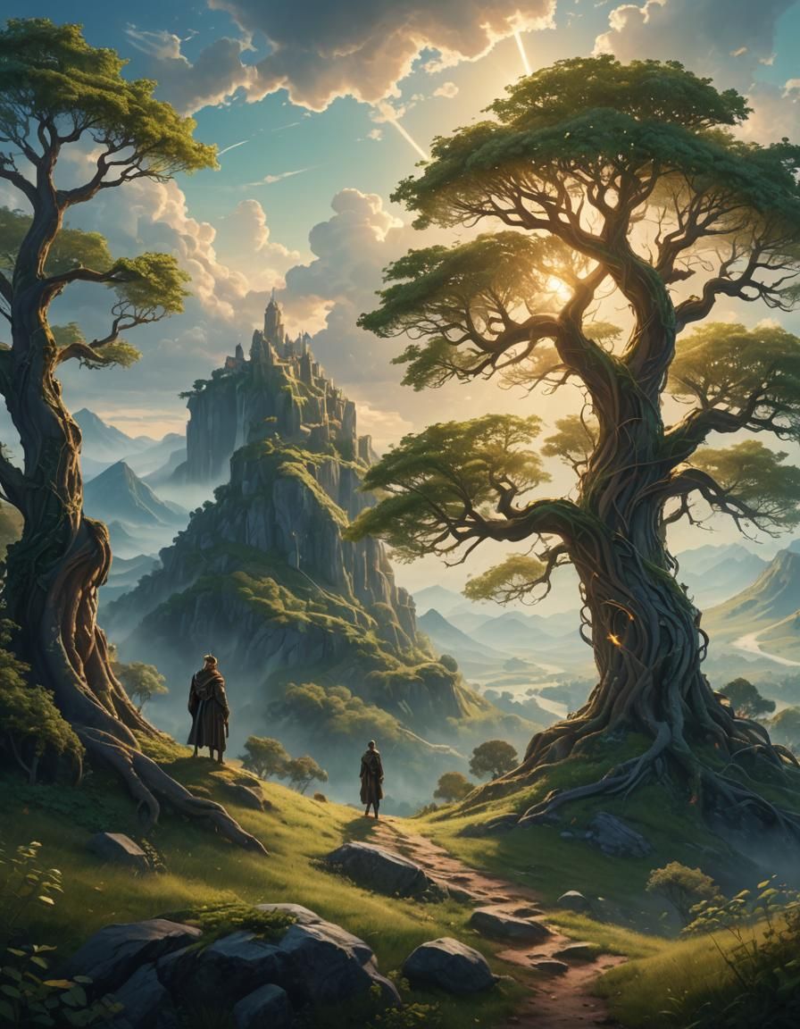 Majestic Lindens on Lonely Hill: Fantasy Concept Art