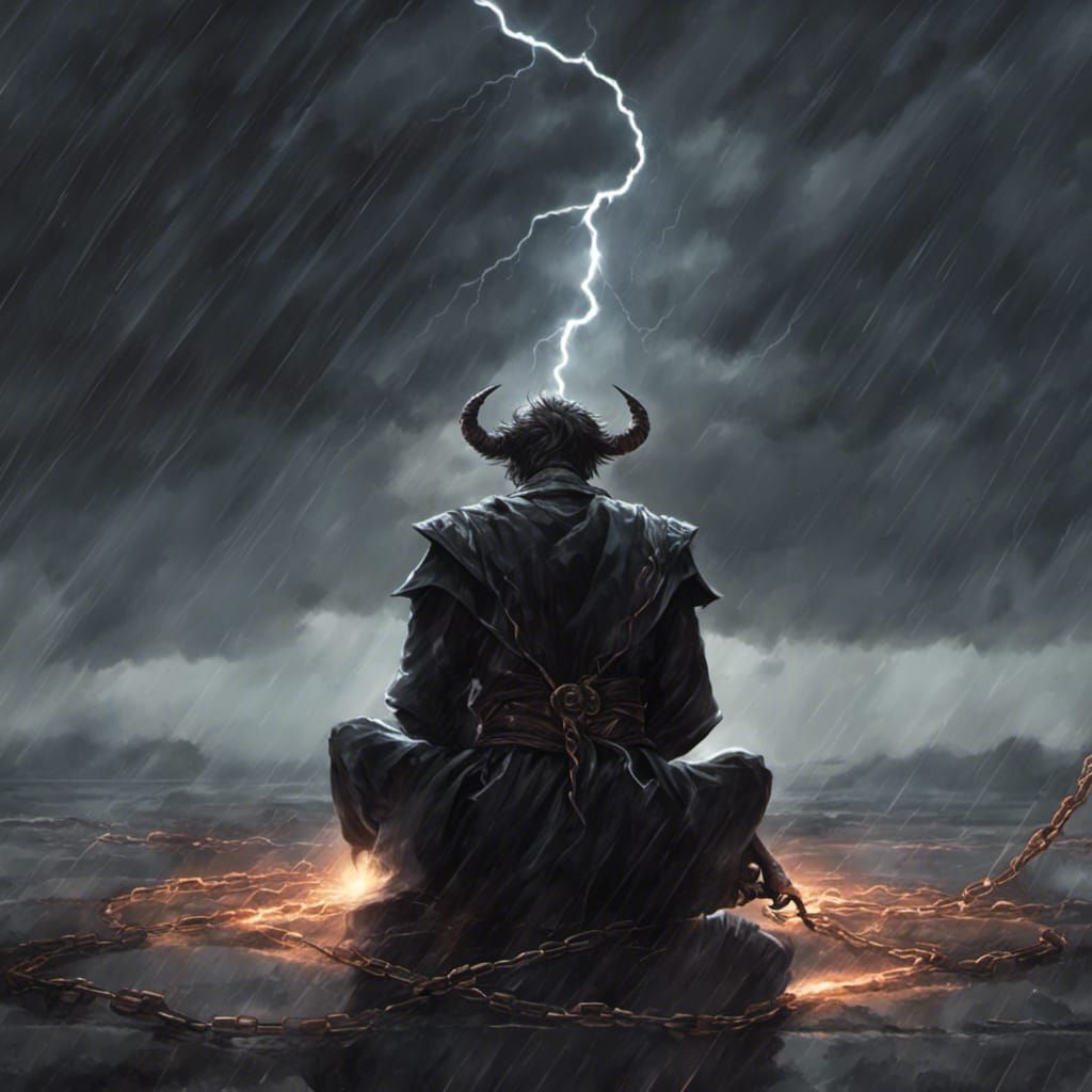 Tiefling in Storm of Grief with Shadow Chains