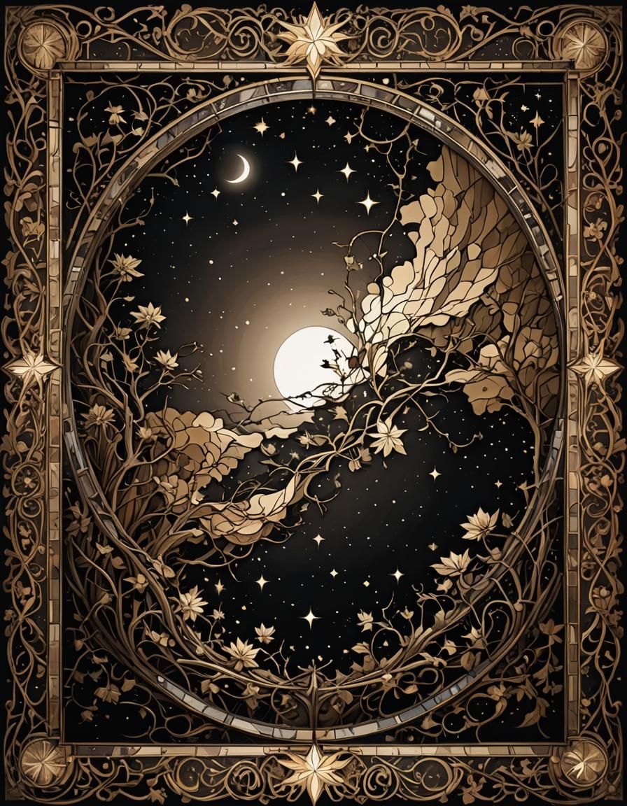 Apocalyptic Marquetry with Stained Glass Border