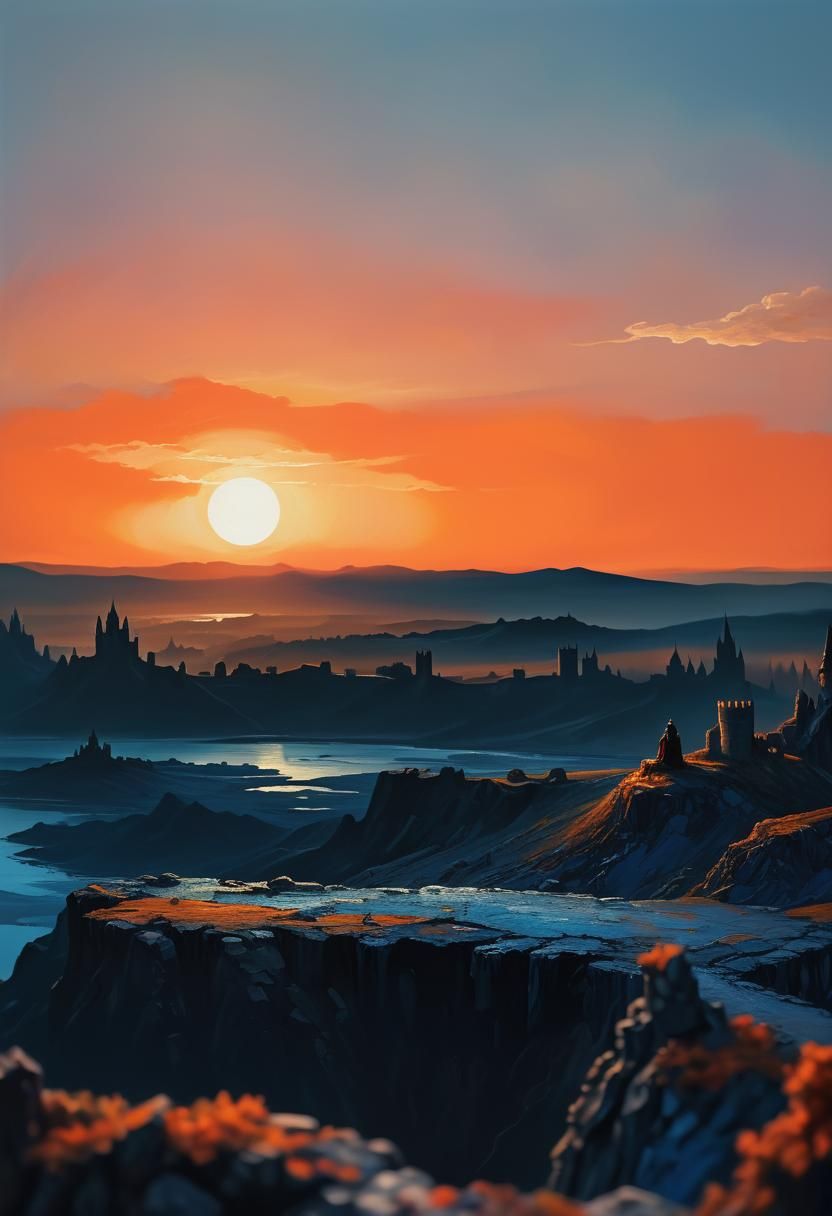 Fantasy Landscape: Expressionist Impasto Oil Painting