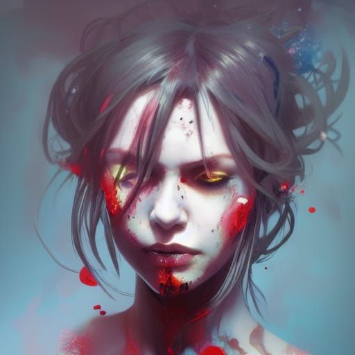 Hyperdetailed Zombie Girl Portrait in Digital Art Style