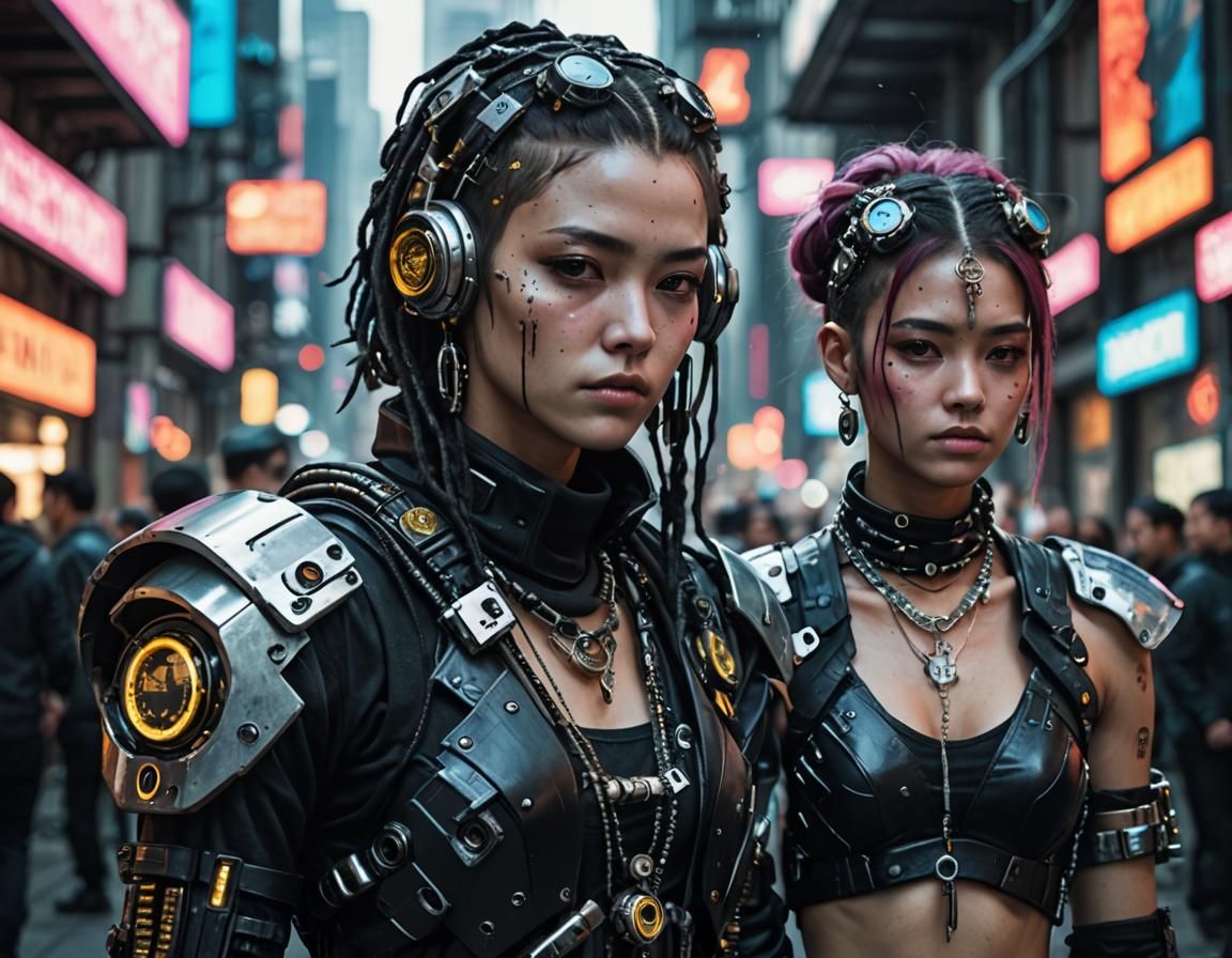 Cyberpunk Jewelry: Sci-Fi Futuristic Portrait