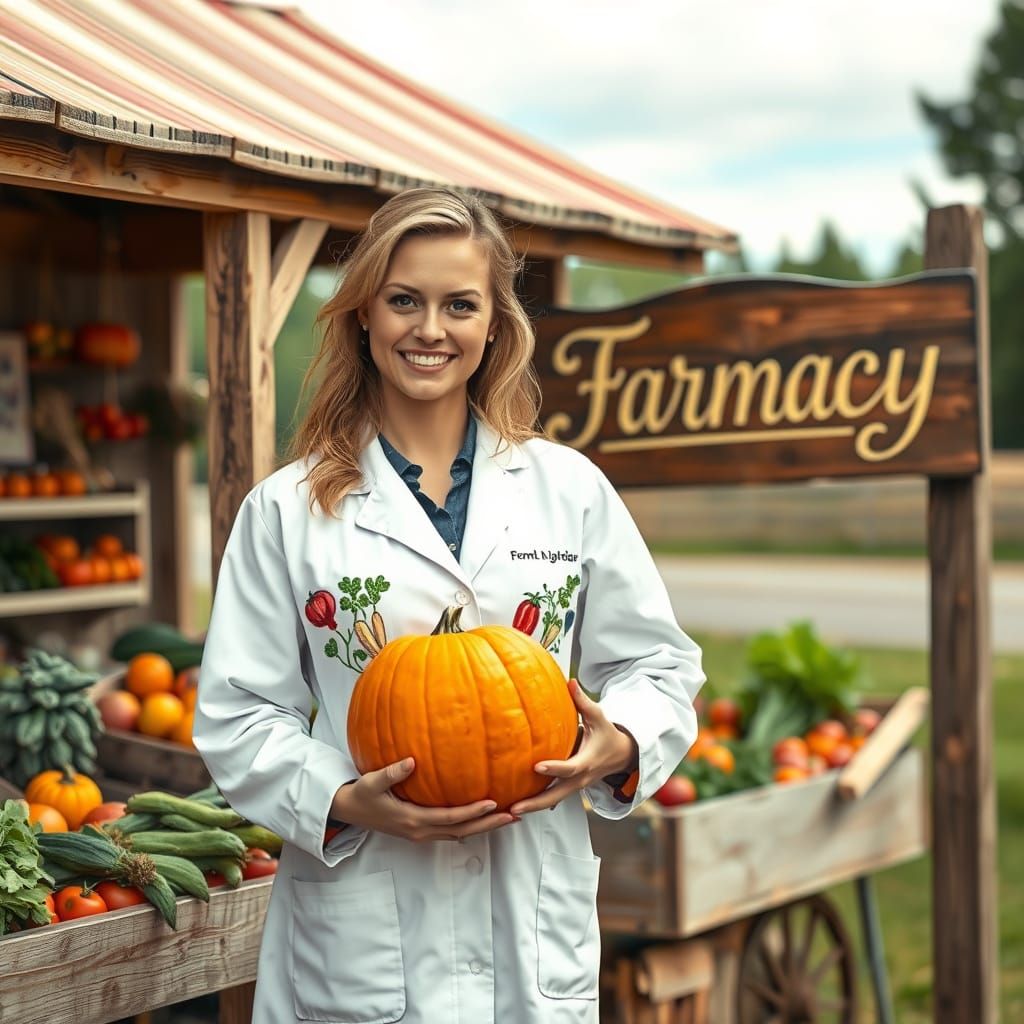 Charming Farmacy Scene in Rockwell Style