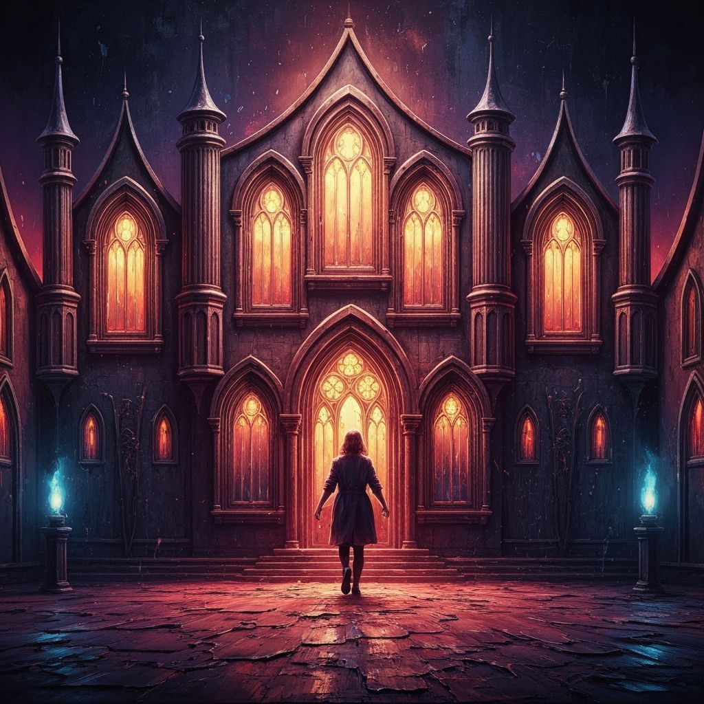 Magical School Splash Screen with Cosmic Neon Aesthetic