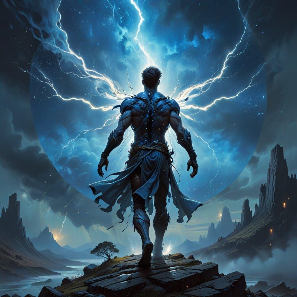 Majestic Angel of Alpha Centauri with Lightning Bolt