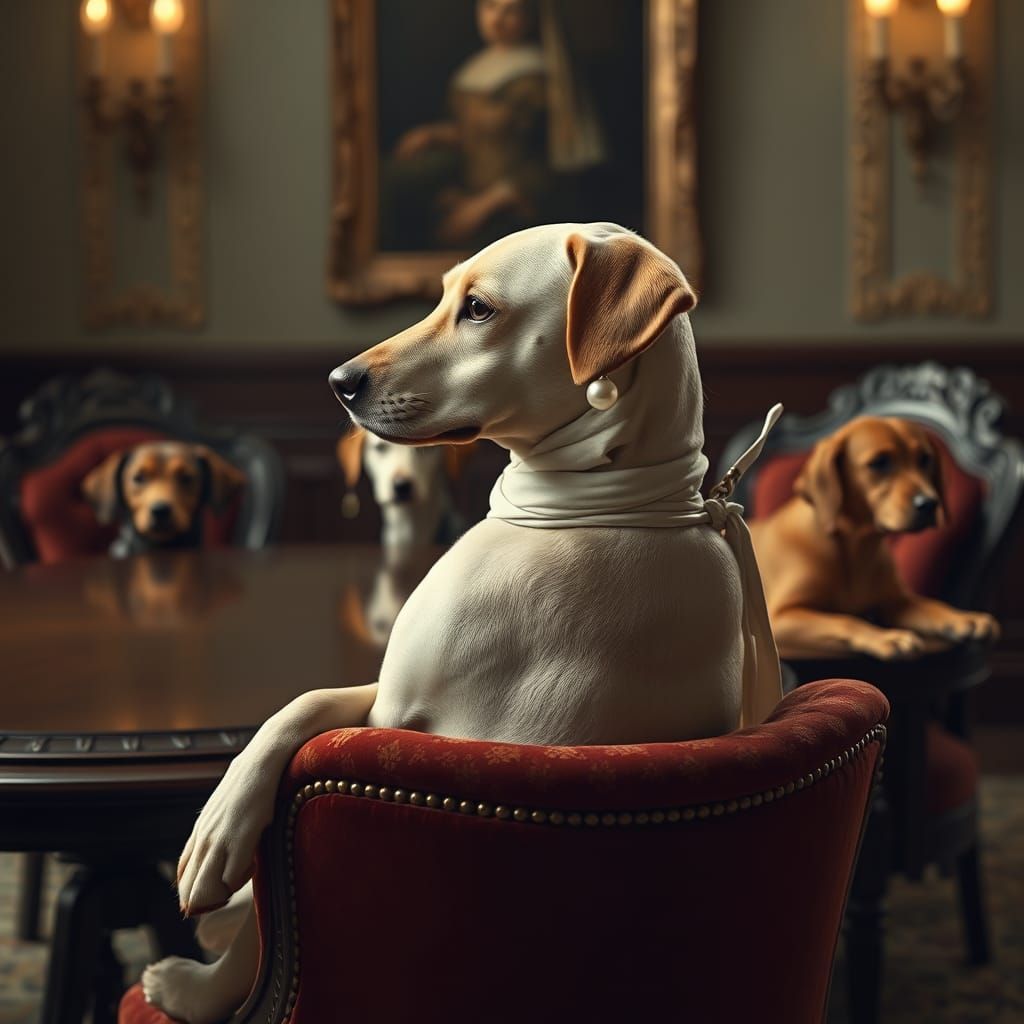 Regal Canine Portraits in Neo-Baroque Elegance