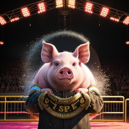 Grand Champion Pig Showmanship in Splash Art Style