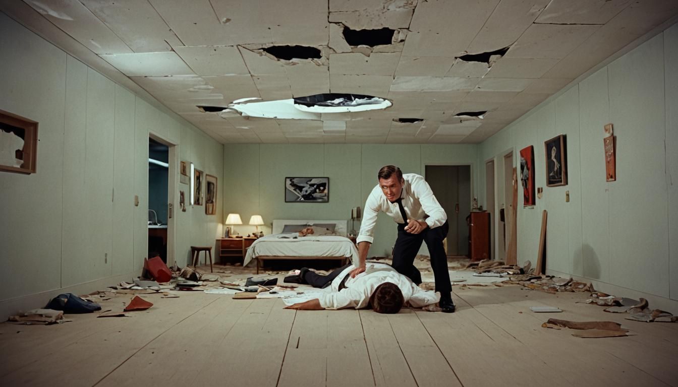 Retro-Futuristic Bedroom Scene with Cinematic Lighting