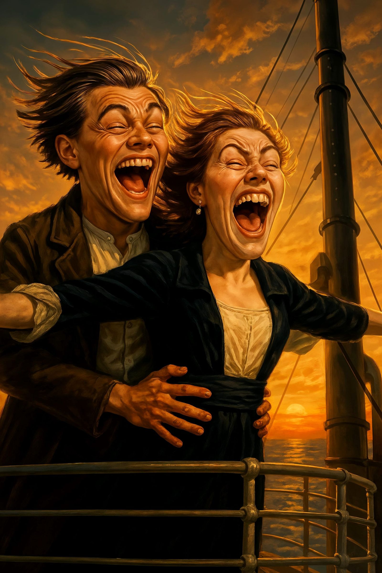 Cinematic Ocean Liner Sunset Exhilaration