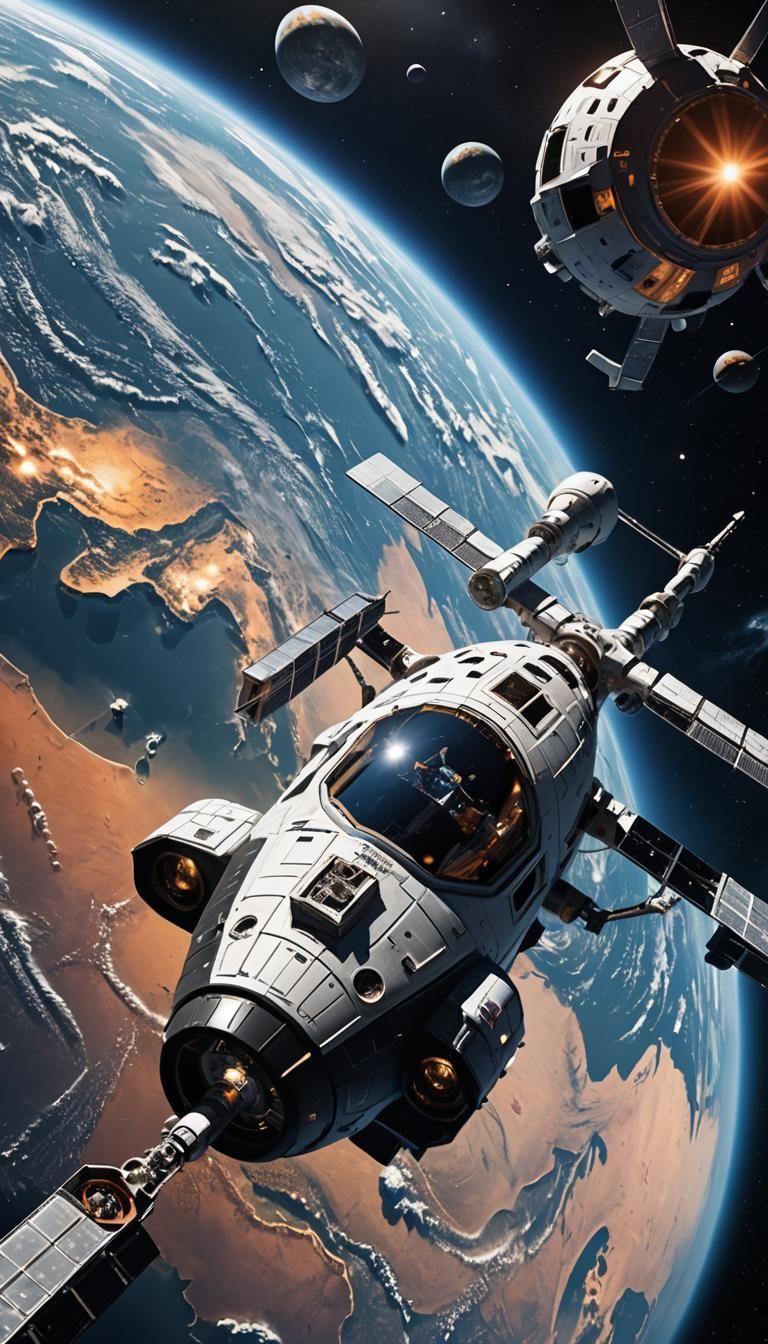Futuristic Space Tourism Experience Orbiting Earth