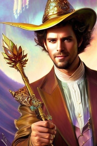 Fairy King Portrait in Whimsical Fantasycore Style