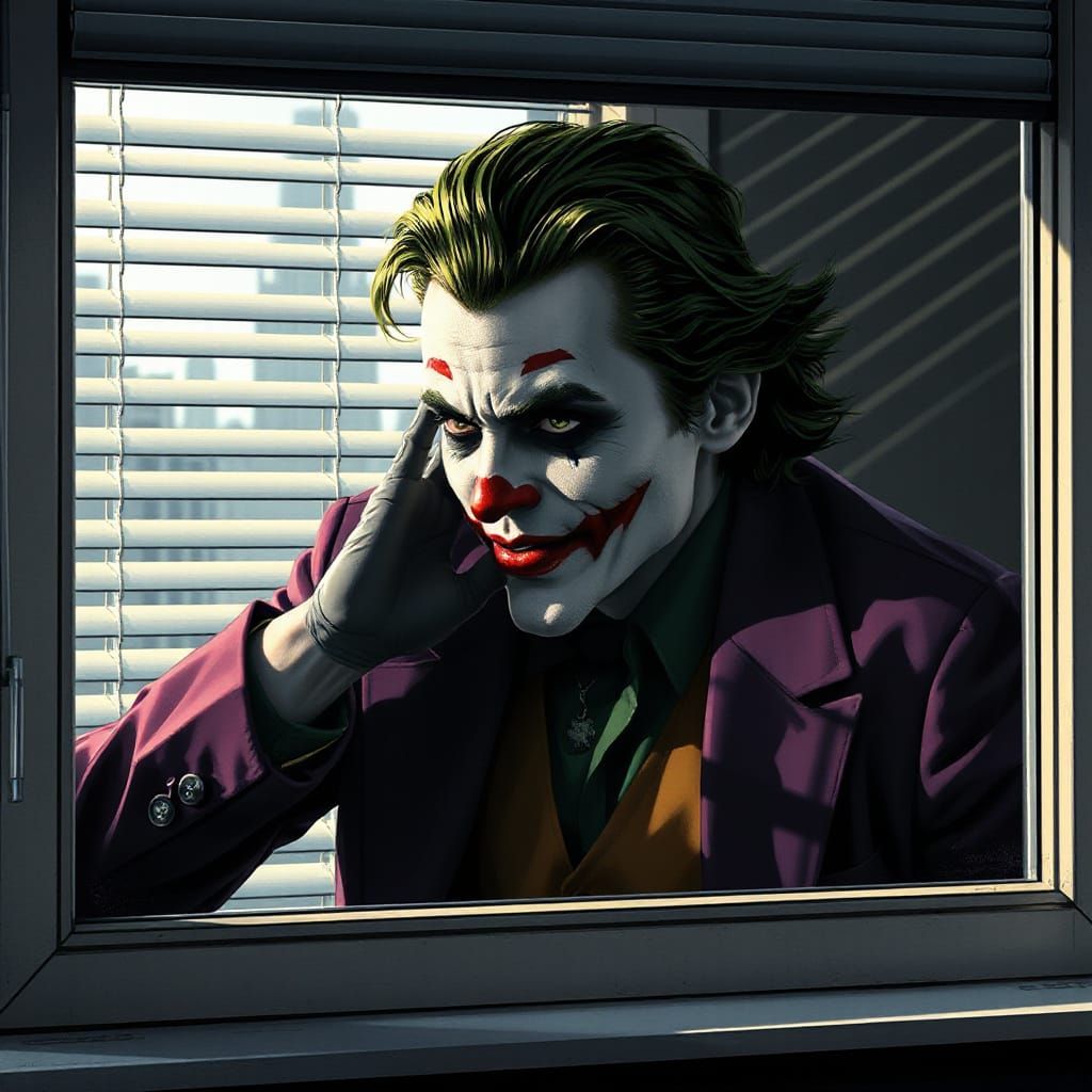 The Joker Contemplates in Darkened Space