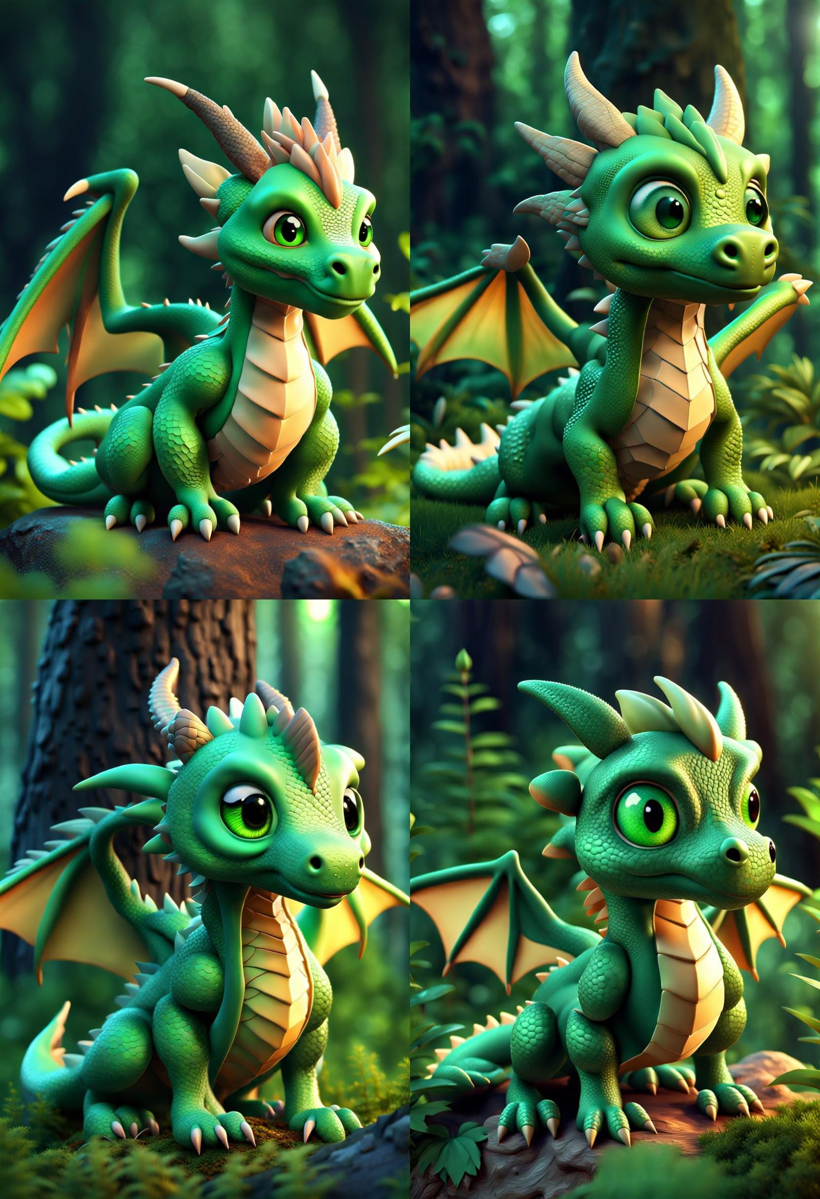 Cute little dragon 3D Art