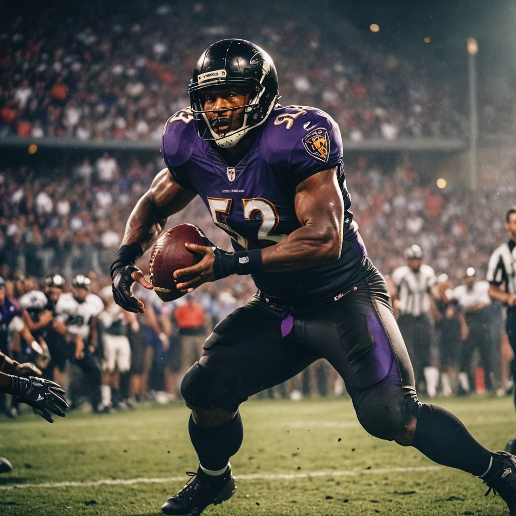 Intense Football Tackle in Cinematic Style