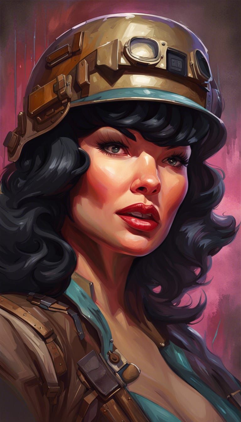 Vintage Portrait of Boushh Bettie in Artstation Style