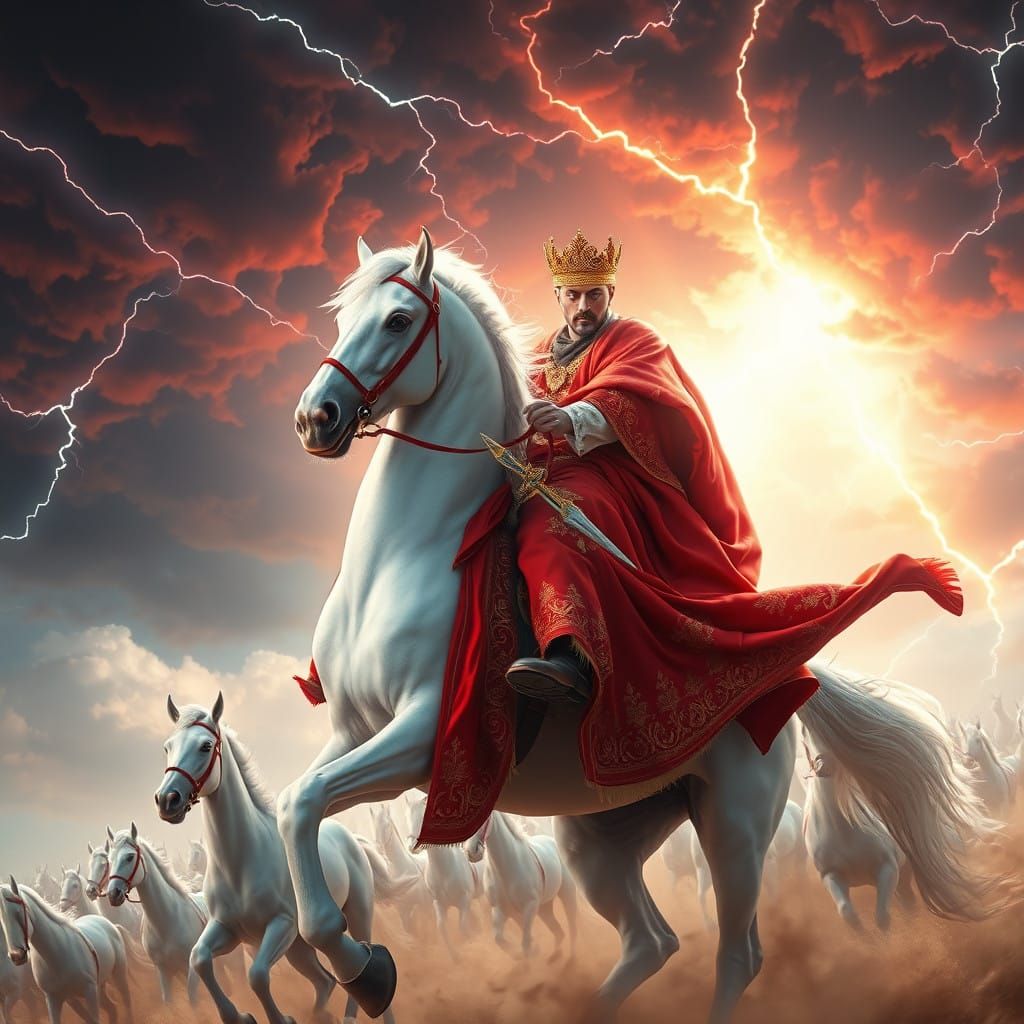 The Faithful Rider of Heaven: A Majestic White Horse and Rid...