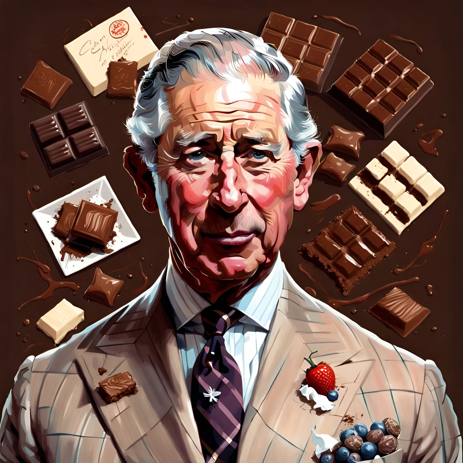 Chocolate Prince Portrait in Pin-Up Style