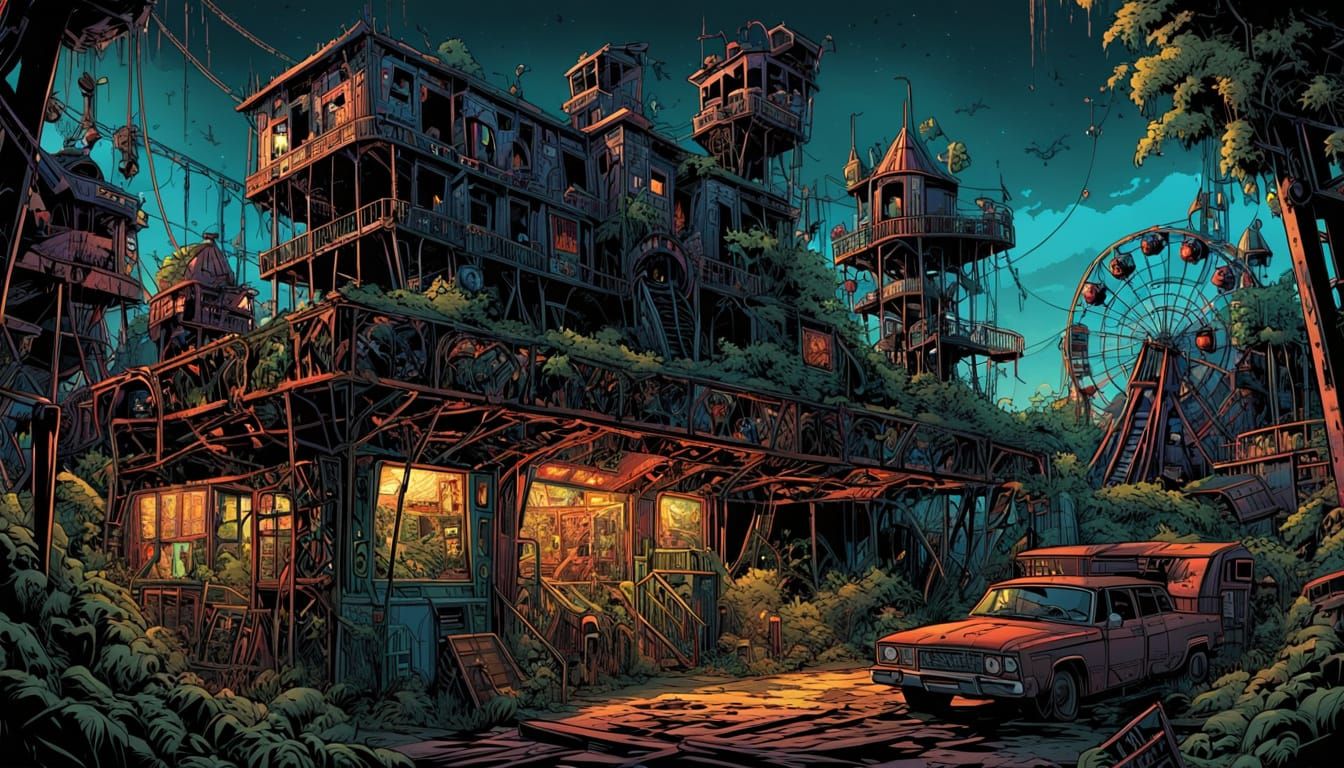 Supervillain Lair in Abandoned Amusement Park