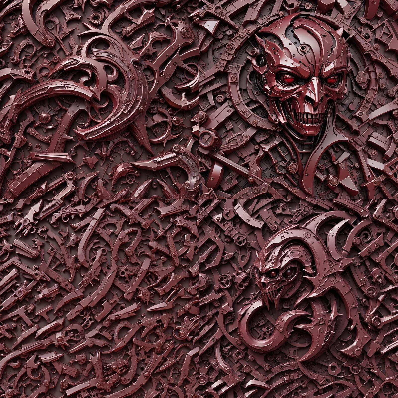 Pincer Chest with Maroon Letter F, Detailed Matte Painting