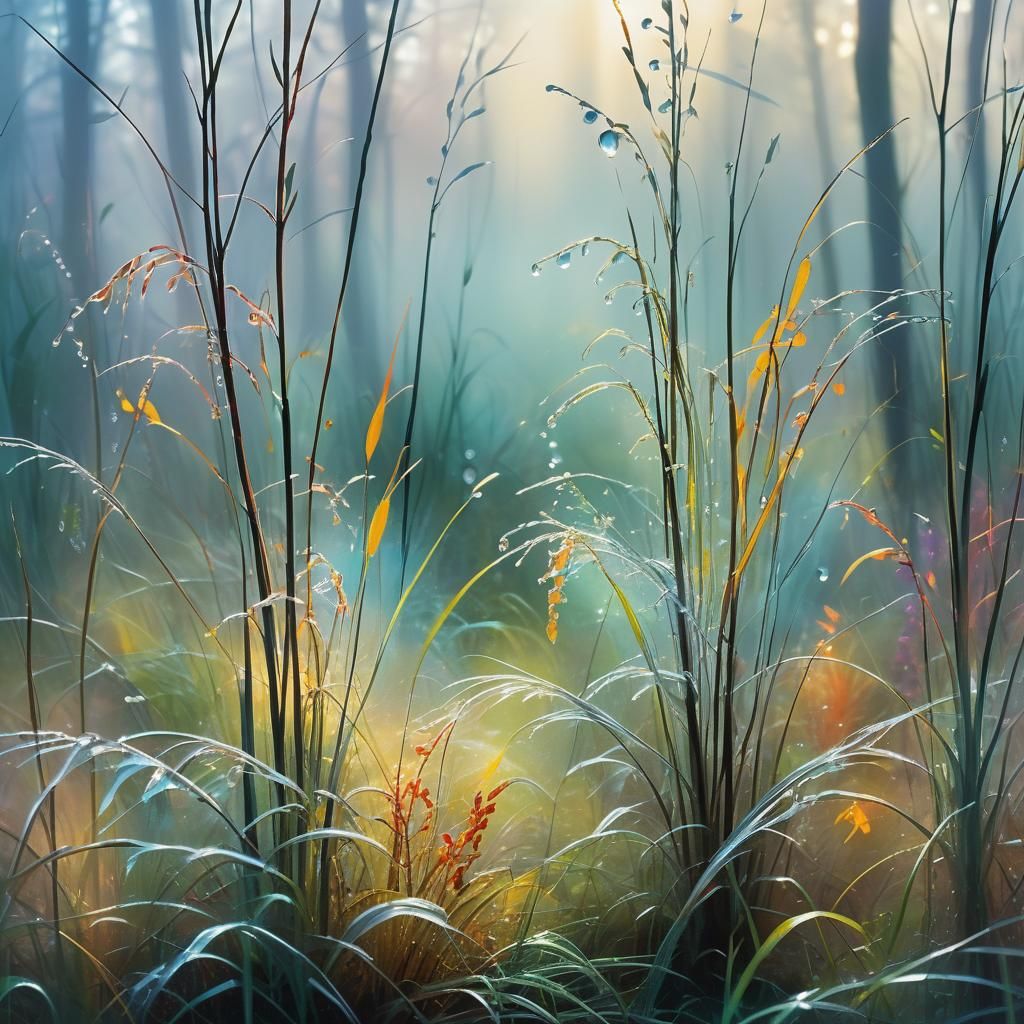 Monsters Collect Glowing Plants: Abstract Expressionism