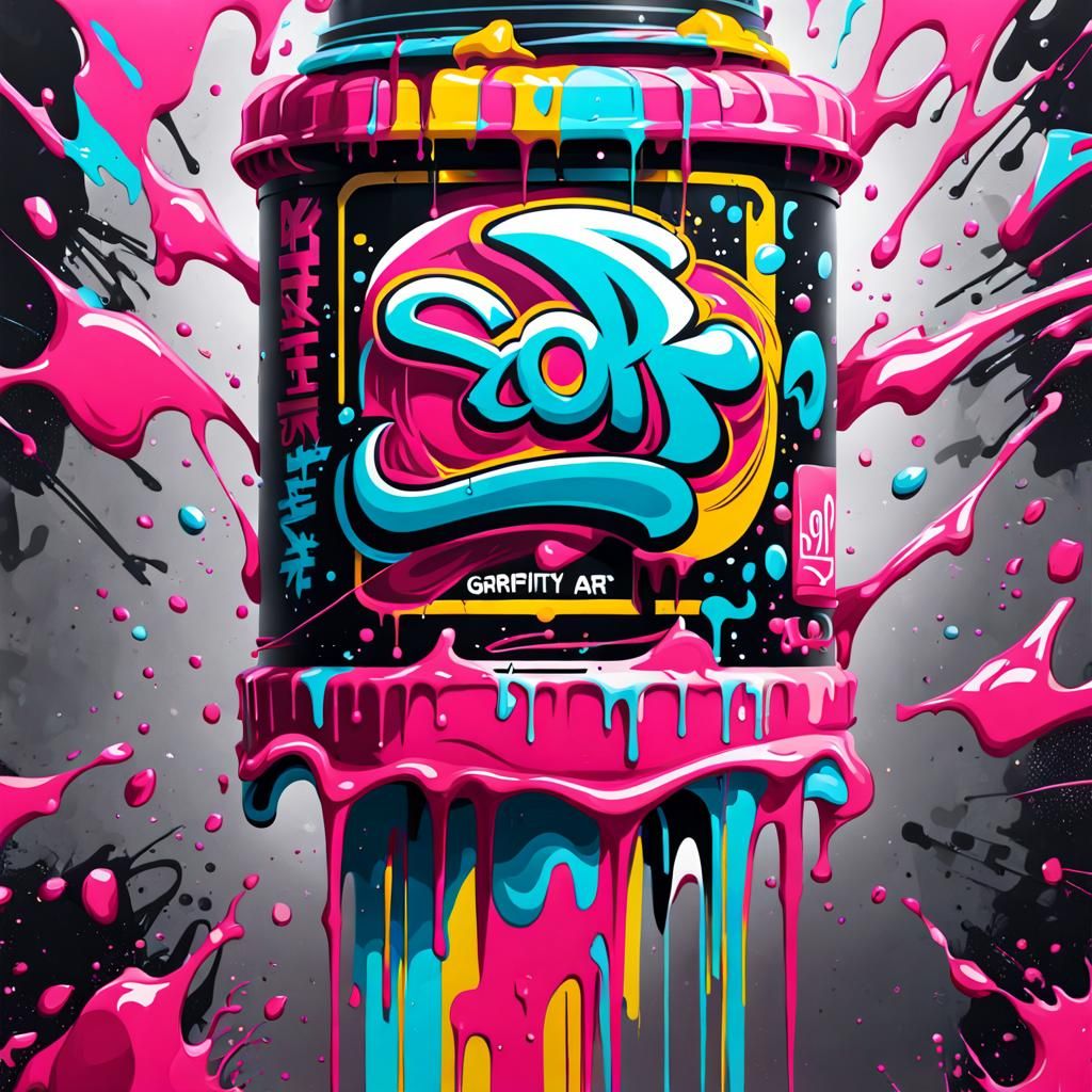 Colorful Graffiti Art with Oil Gouache Effects
