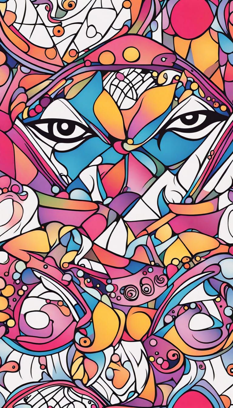 Vibrant Digital Femme Fatale in Bold, Intense Colors