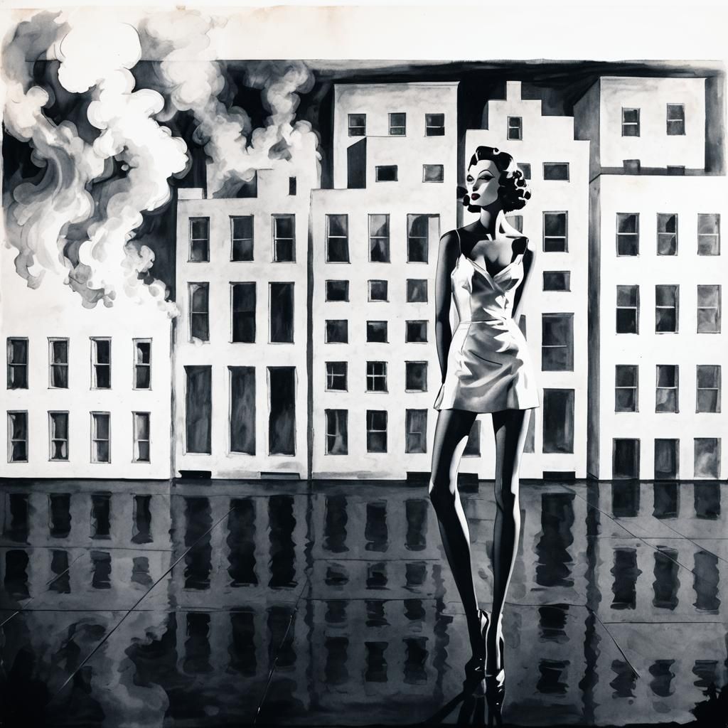 Mannequin in Noir Burlesque Club, Comic Art