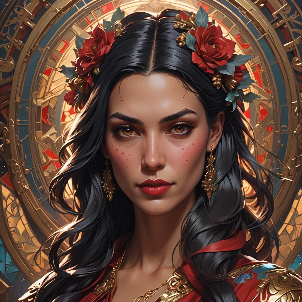 Bella Goth Portrait in Art Nouveau Style