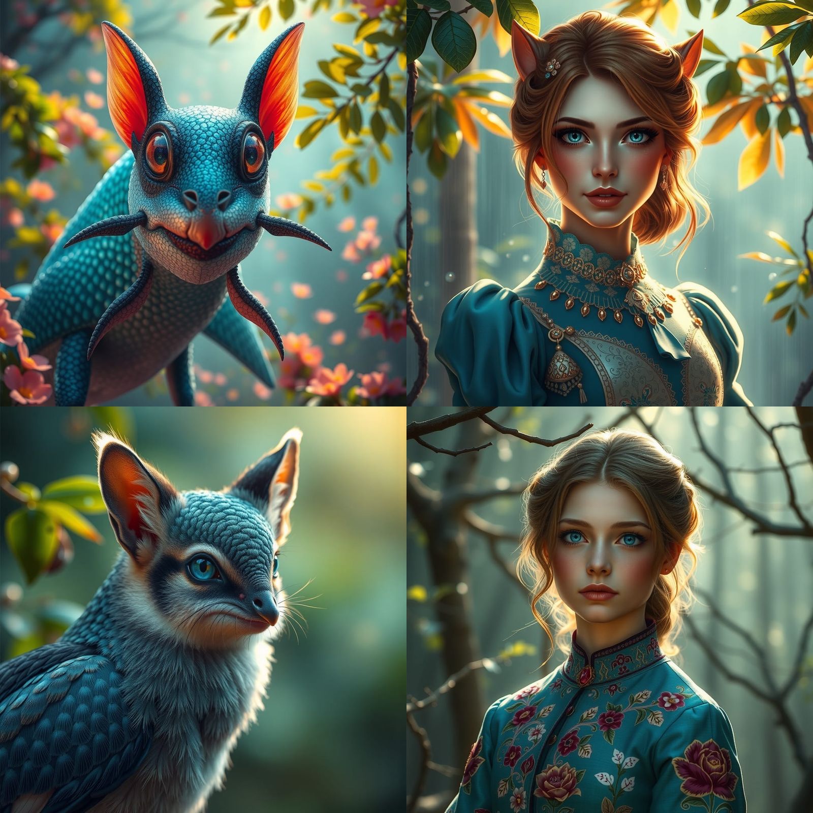 Sparkling Turquoise Fairy in Enchanted Forest