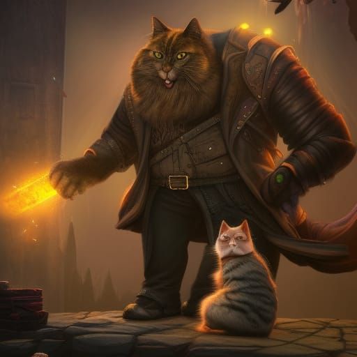 Gentleman Cat and Human Fighting Crime