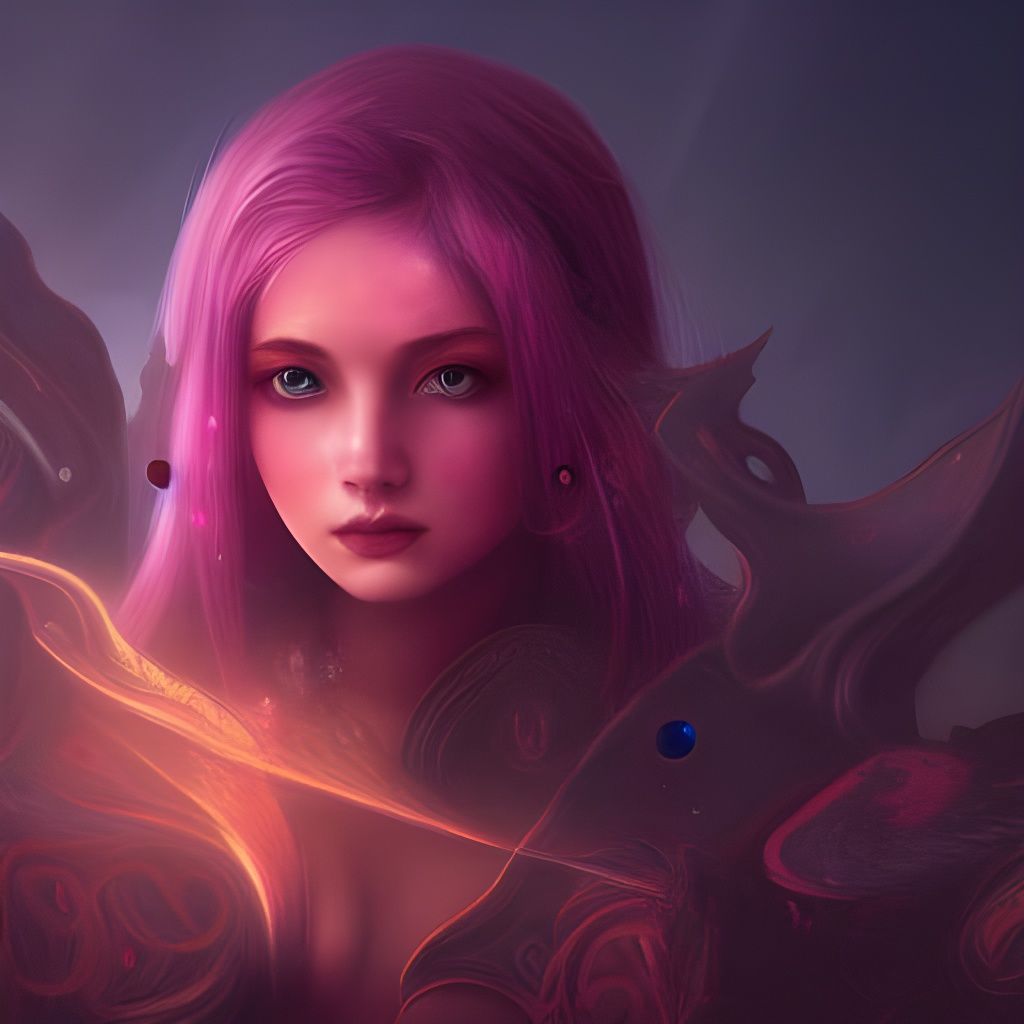 Mysterious Girl in Detailed Fantasy Painting