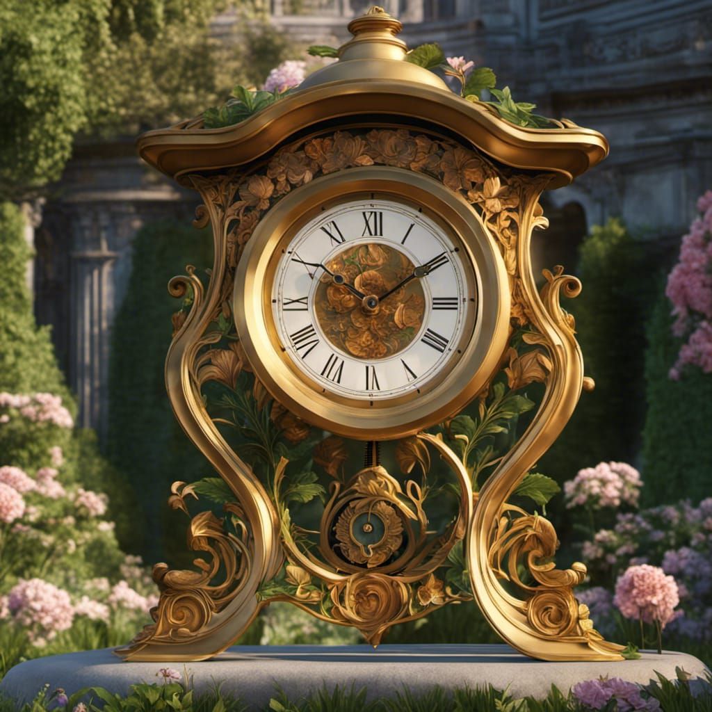 Art Nouveau Clock with Floral Design