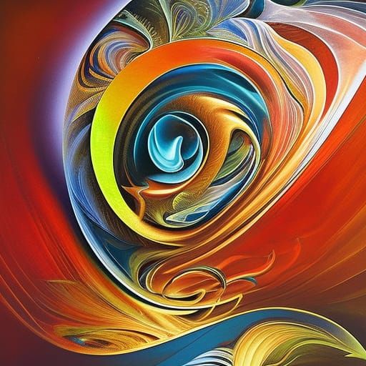 Abstract Surrealism in Deep Triadic Colors