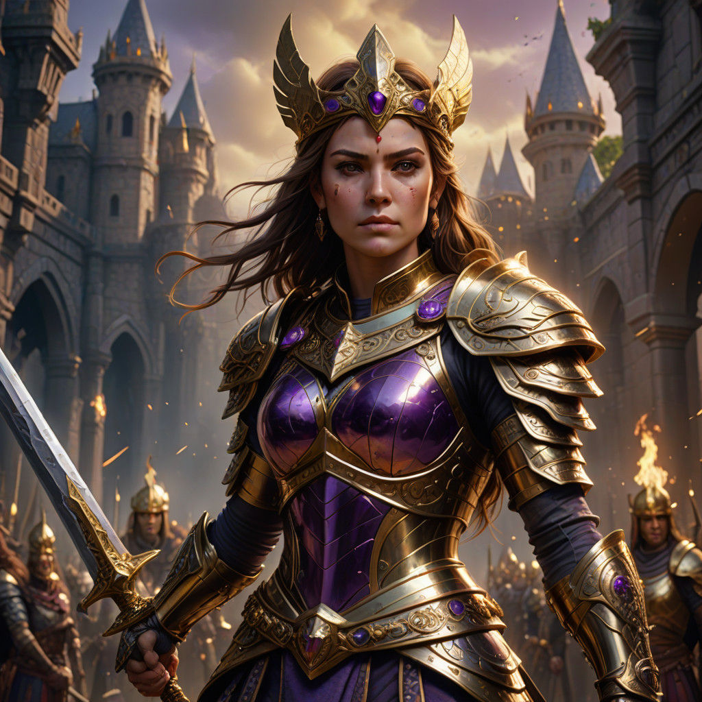 Regal Fantasy Warrior in Vibrant Attire