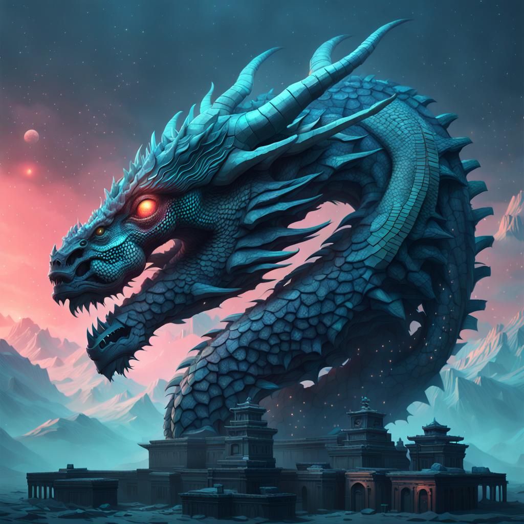 Dragon in Liminal Space, Digital Art