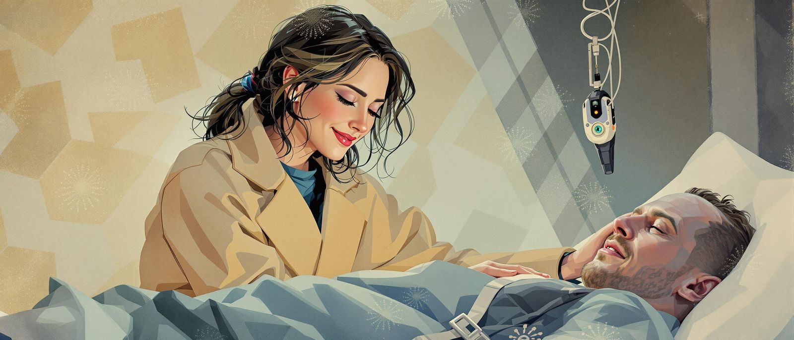 Romantic Nurse Tends to Alien in Dreamy Watercolours