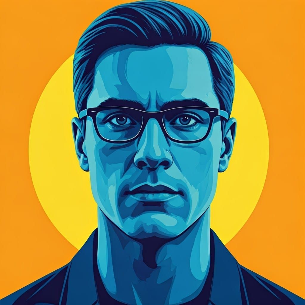 Pop Art Portrait with Geometric Bauhaus Influences