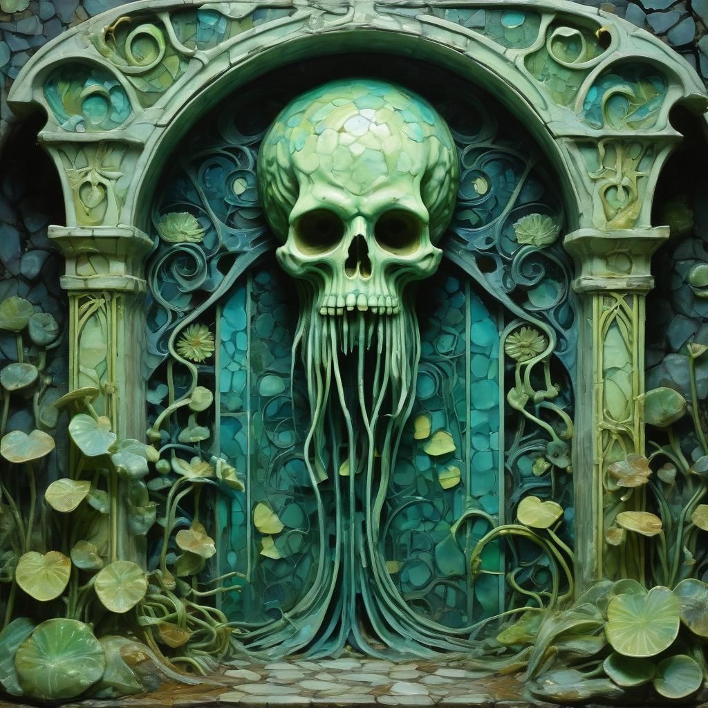 Art nouveau myconid (build a prompt challenge fun😁) - 7