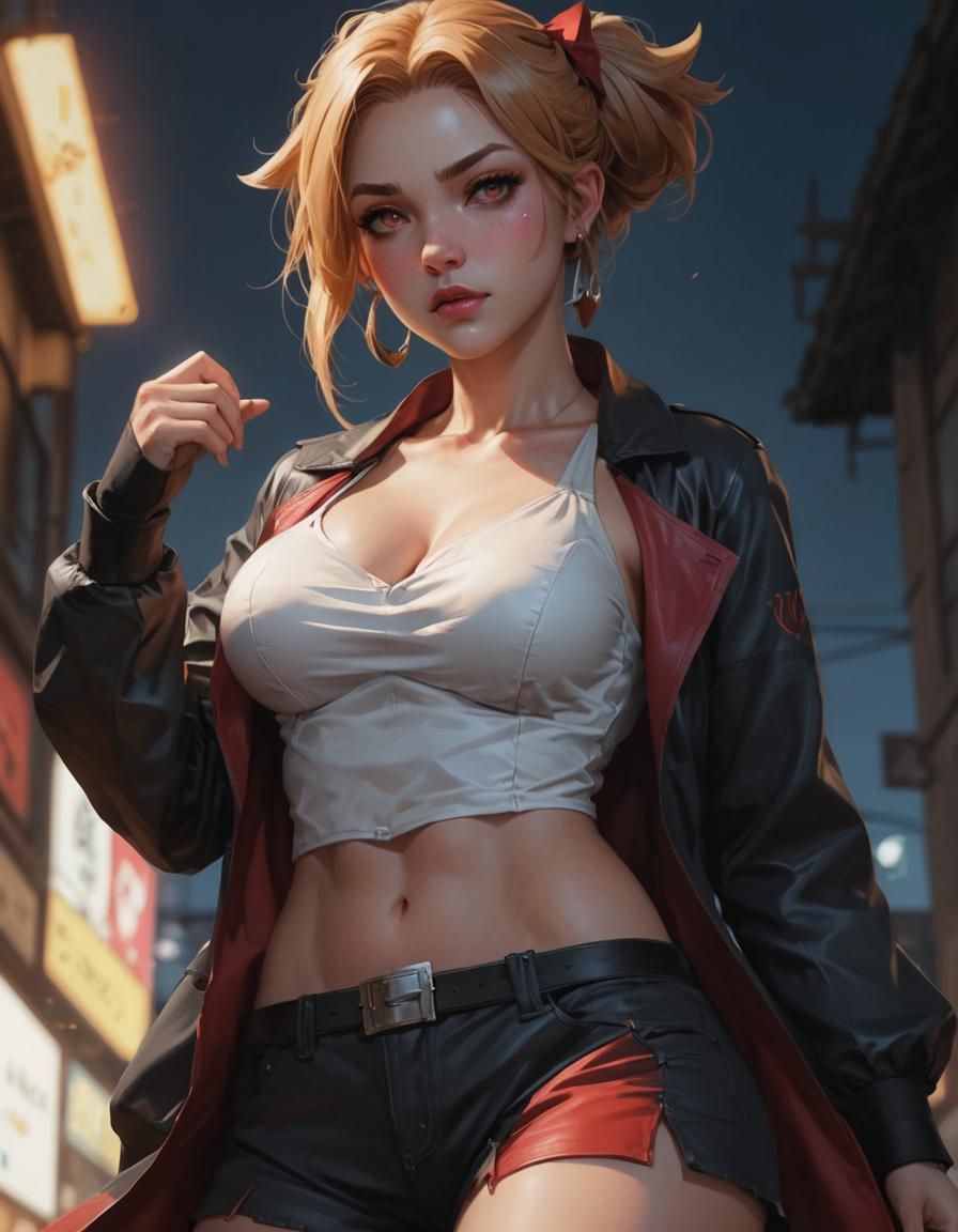 Wolf Girl Portrait in Art Nouveau Style