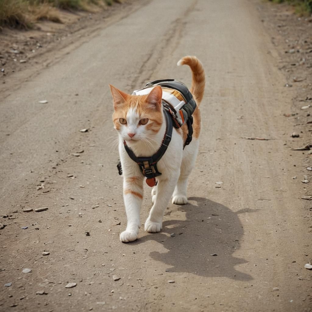 "Same Prompt Collection": A beautiful white and orange cat w...