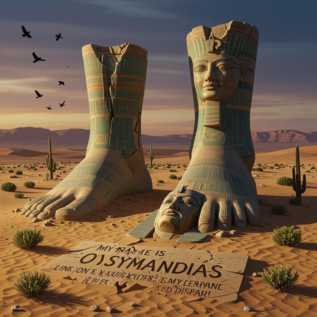 Ozymandias Desert Ruins in Cinematic Realism