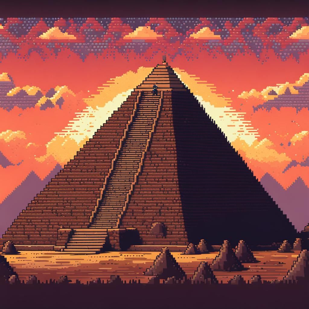 Pixel Art Pyramid Illustration