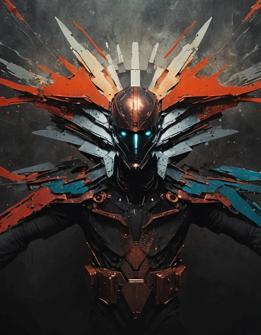 Neofuturistic Roman Fashion in Copper and Red