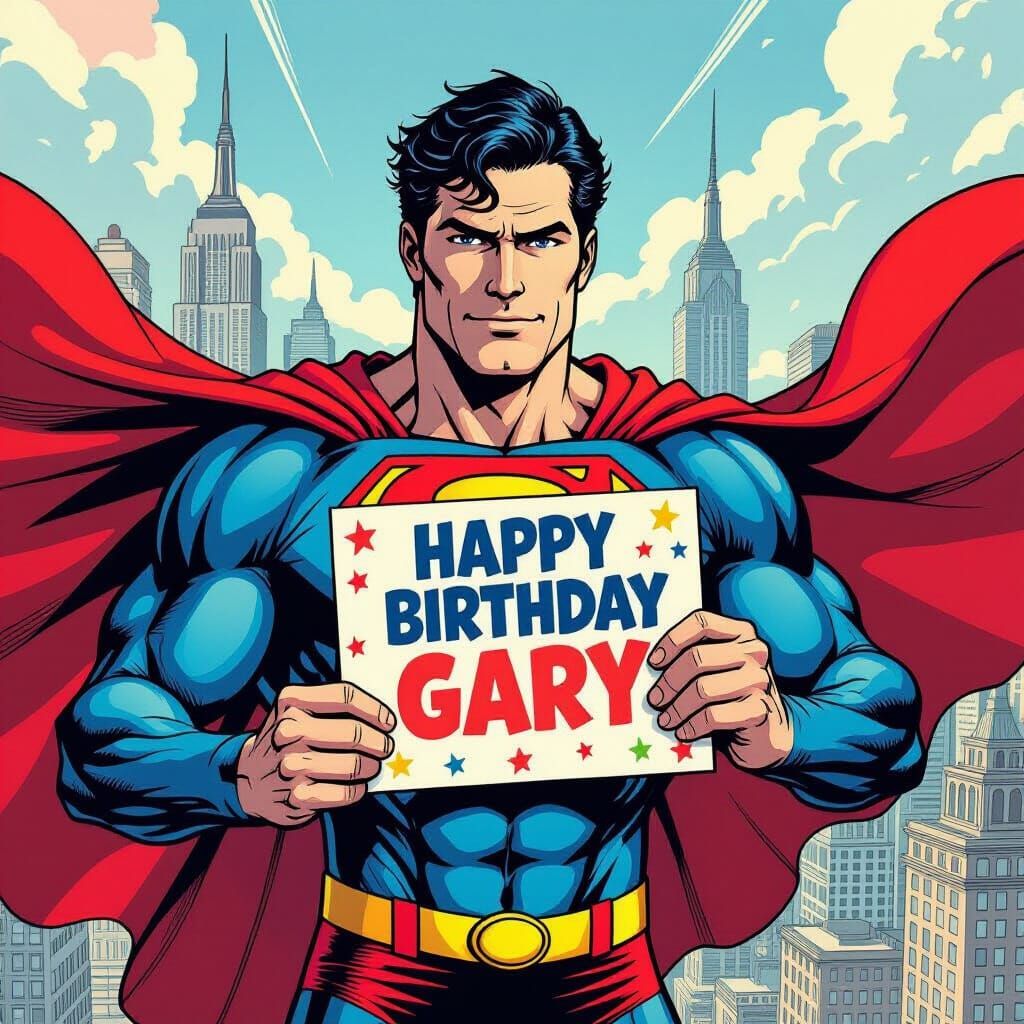 Superman Celebrates Birthday in Comic Book Style