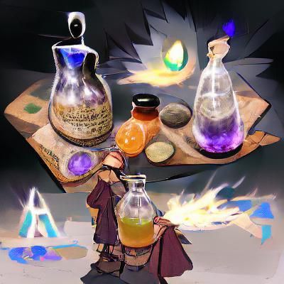 Alchemist in Candlelit Workshop