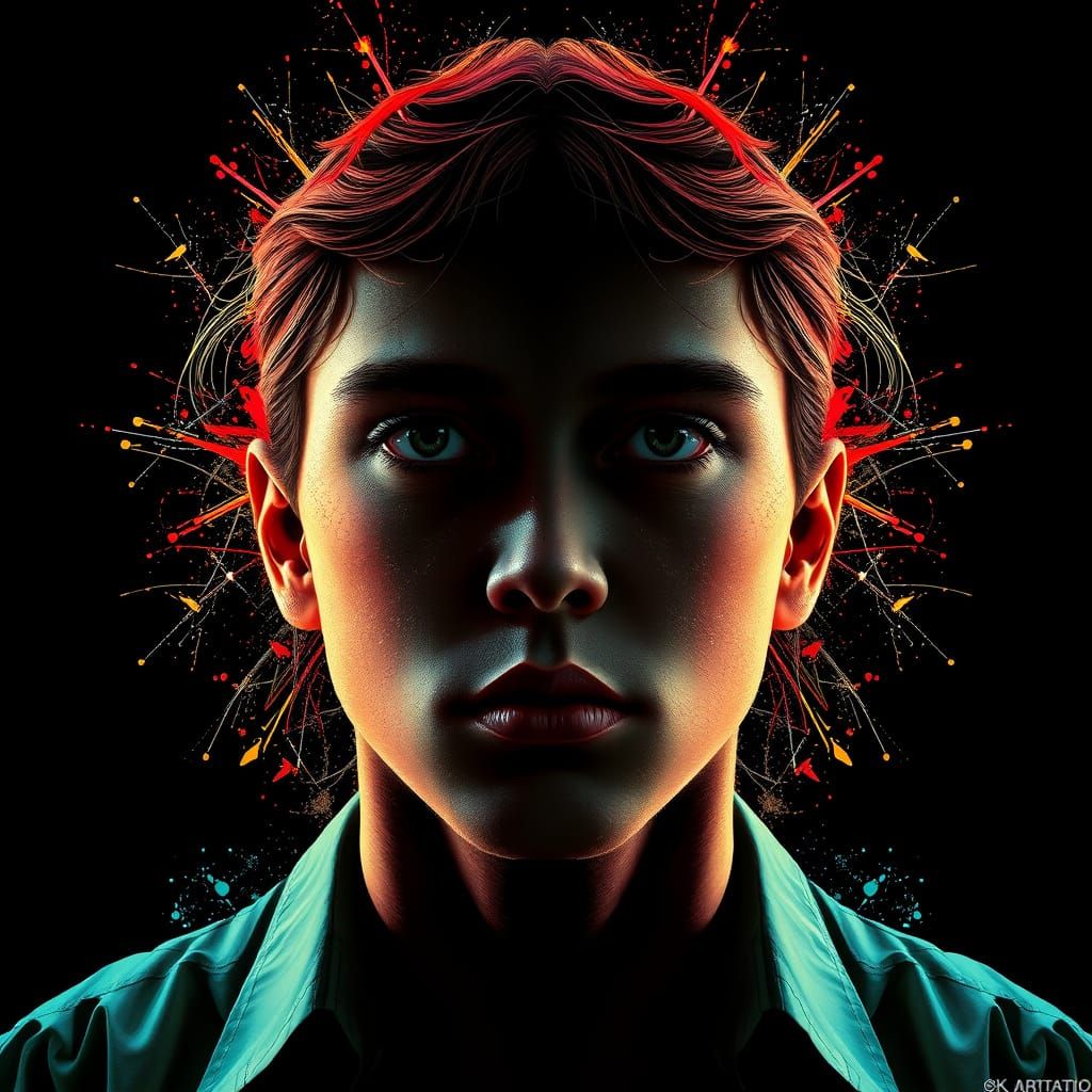 Bauhaus Figure in Pop Art Style